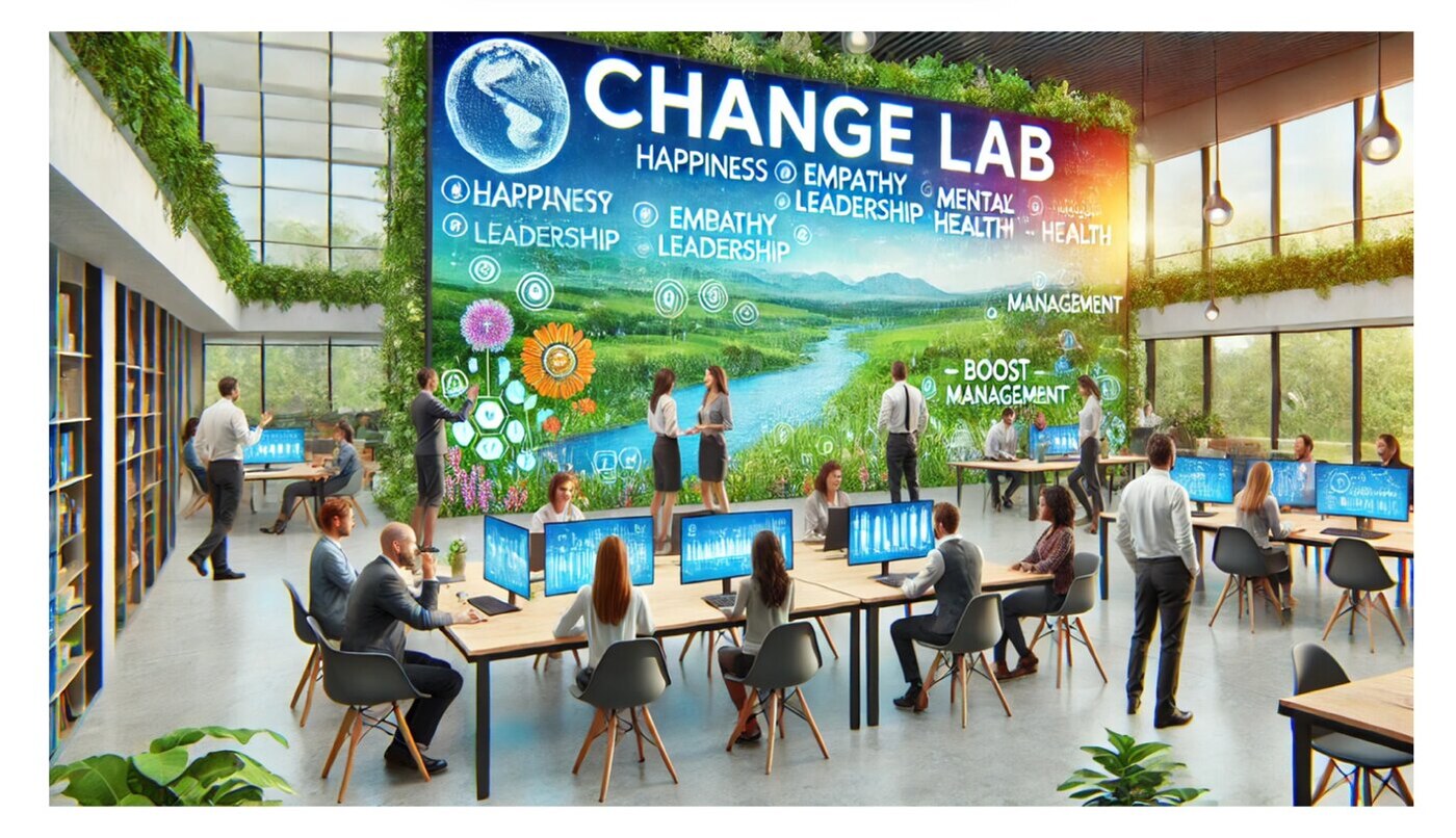 Illustrative Change Lab environment — a technology-enabled, collaborative learning space