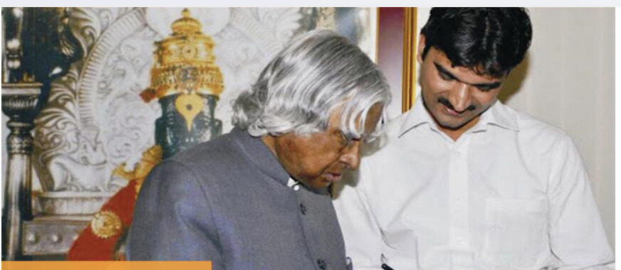 Santosh Talaghatti with Dr. APJ Abdul Kalam, former President of India — Our Inspiration